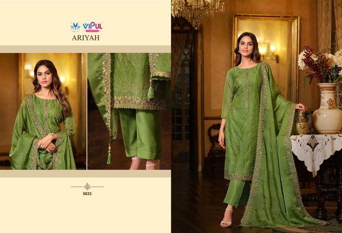 Ariyah By Vipul Organza Embroidery Designer Salwar Kameez Wholesale Market In Surat 